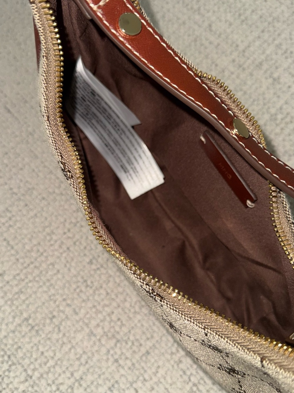 Mango Monogram Shoulder Bag with Brown Trim - Picture 6 of 6